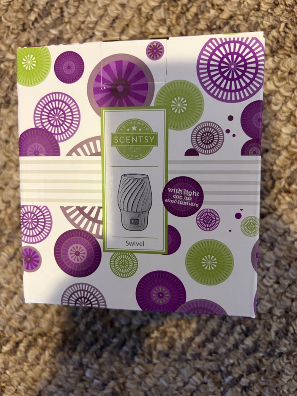 Scentsy Swivel Plug-In Warmer Box in Purple & Green